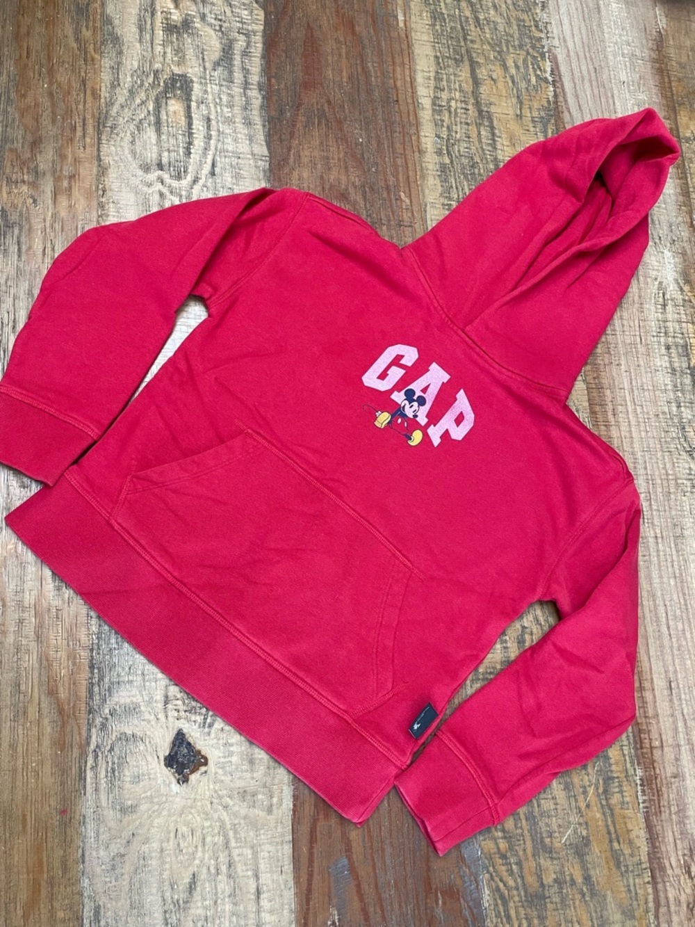 Gap X Disney women’s Medium Mickey Mouse Logo Hoodie red